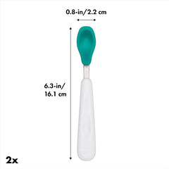 OXO Tot Feeding Spoon Set With Soft Silicone, Teal