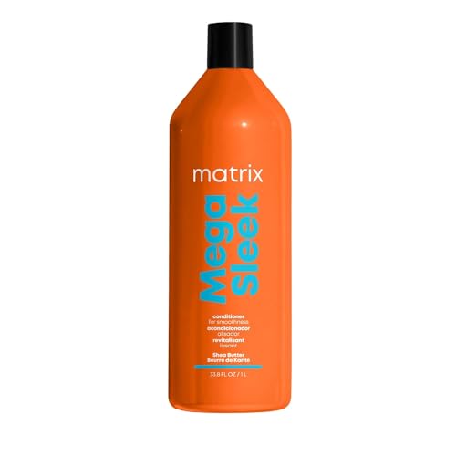 Matrix Conditioner, Mega Sleek Smoothing Conditioner with Shea Butter, Protects Hair Against Humidity, Nourishes Course, Unruly Hair, For All Hair Types, 1000ml (Packaging May Vary)