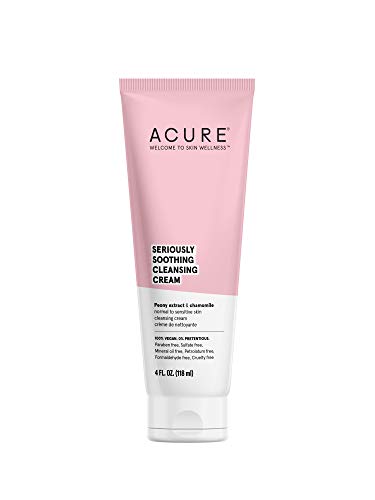 ACURE Seriously Soothing Cleansing Cream | 100% Vegan | For Dry to Sensitive Skin | Peony Extract & Chamomille - Soothes, Hydrates & Cleanses | 4 Fl Oz