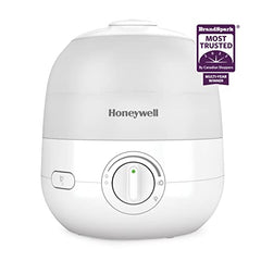 Honeywell HUL530C Ultra Glow™ Ultrasonic Light Changing Top Fill Cool Mist Humidifier,Diffuser For Bedroom,Baby Nursery,Small Room,Plant,Ultra Quiet,Essential Oil,Filterless, 1.89 L, Runs 24 hrs,White