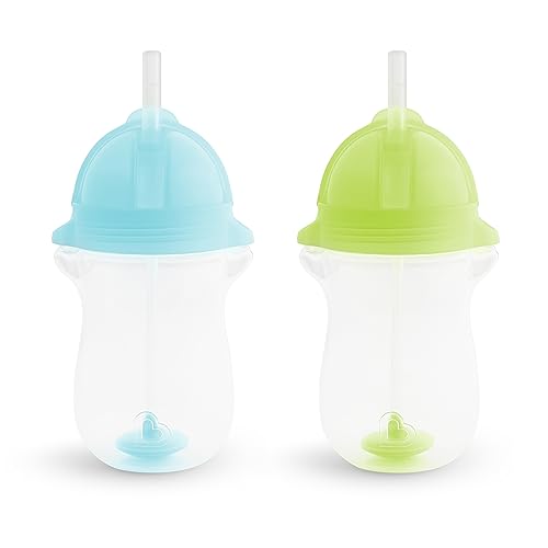 Munchkin Any Angle Weighted Straw Blue and Green Cup, 2 Count