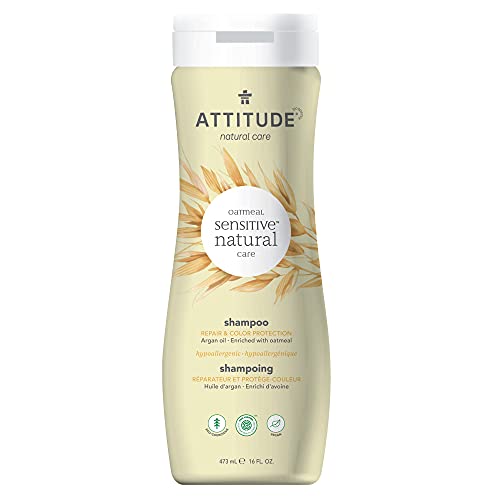 ATTITUDE Color Protection Shampoo for Sensitive Skin Enriched with Oat and Argan Oil, EWG Verified, Hypoallergenic, Vegan and Cruelty-free, 473 ml