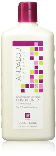 Andalou Naturals 1000 Roses Complex Conditioner - Color Care All Natural Conditioner for Damaged and Processed Hair, 340 mL
