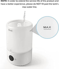 LEVOIT Humidifiers for Bedroom, Smart WiFi Alexa Control, Top Fill Cool Mist for Baby Nursery and Plants with Essential Oil Diffuser, Humidity Display, Easy Clean, Whisper Quiet Operation, 3L, White