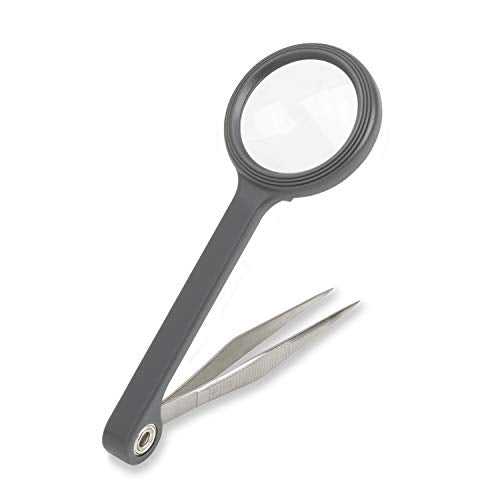 Carson MagniGrip 4.5x Magnifier with Attached Precision Tweezers (MG-55)