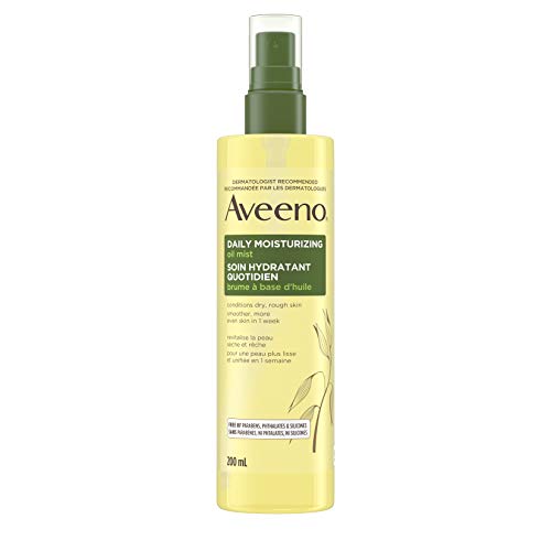 Aveeno Daily Moisturizing Oil Mist - Dry Skin, Sensitive Skin - Oat, Jojoba Oil - Hypoallergenic Body Oil - 200mL