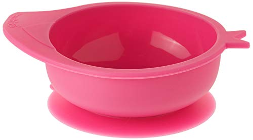 Kushies Baby Silibowl Pink Bird Silicone Bowl with Suction and Spoon Set for Babies, Toddlers and Kids, Fits Mosts Highchairs, Dishwasher, Microwave, Freezer and Oven Safe, BPA, PVC and Phthalate Free