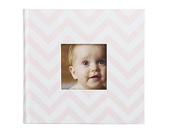 Pearhead Pearhead Chevron Baby Photo Album, Light Pink