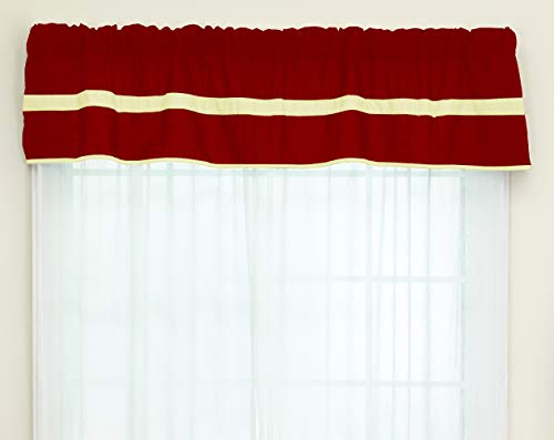 Baby Doll Bedding Solid Stripe Window Valance, Red/Yellow