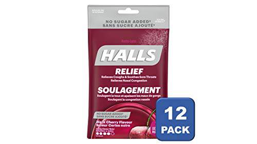 Halls Mentho-Lyptus No Sugar Added Black Cherry 25 Count Bag, Pack of 12, original