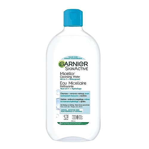 Garnier Micellar Cleansing Water, All-in-One Cleanser and Waterproof Makeup Remover, Cleanses and Soothes, For Face, Lips & Eyes, For All Skin Types, 700ml