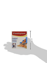 Elastoplast Flexible Fabric Adhesive Bandages, 10 Strips, 10 cm x 8cm Width, beige | Wound Dressing for First Aid Kit | Extra Flexible | Adapts to all your movements | Strong Adhesion | Breathable Material | Water-repellent | Bacteria Shield | Latex Free