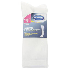 Dr. Scholl's Women's Diabetes & Circulator Socks - 4 & 6 Pair Packs - Non-Binding Comfort and Moisture Management, White 2, 8-12