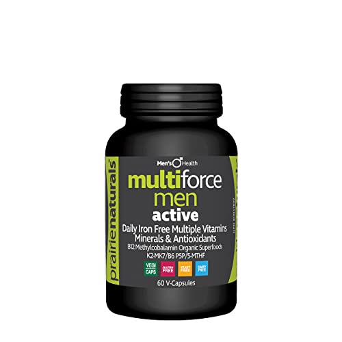 Prairie Naturals Multi-Force Men - Daily iron free multiple Vitamins, Minerals & antioxidants 60 count