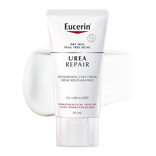 EUCERIN Urea Repair Replenishing Day Face Cream for Dry to Very Dry Skin | Face, 50mL | 5% Urea Cream | Lactate Cream | Fragrance-free Cream | Non-Greasy Cream | Recommended Brand by Dermatologists