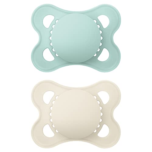 MAM Original Matte Pacifier (2 pack, 1 Sterilizing Pacifier Case), Pacifiers 0-6 Months, Unisex Baby Pacifier, Best Pacifiers for Breastfed Babies, Sterilizing Storage Case