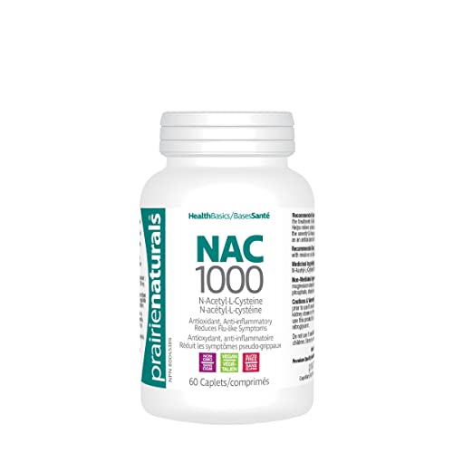 Prairie Naturals NAC 1000 N-Acetyl L-Cysteine Caplets, 60 Count
