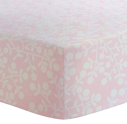 Kushies Baby Fitted Crib Sheet, Pink Berries