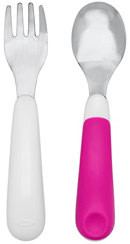 Oxo Tot On-The-go Fork & Spoon Set - Pink