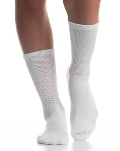 Dr. Scholl's Women's Diabetes & Circulator Socks - 4 & 6 Pair Packs - Non-Binding Comfort and Moisture Management, White 2, 4-10