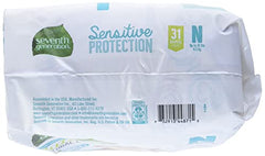 Seventh Generation Baby Diapers Sensitive 12hr Protection Free & Clear with Umbilical Cord Cutout and New Absorbancy Layer Size Newborn 31 Count