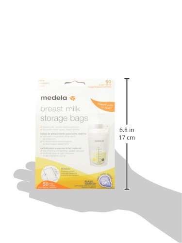 Medela Inc Breast Milk Storage Bags, White, 50 Count
