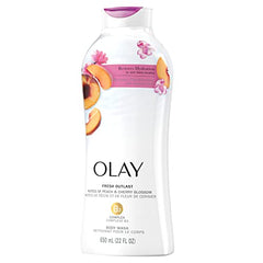 Olay Fresh Outlast Paraben Free Body Wash with Energizing Notes of Peach and Cherry Blossom, 650 mL