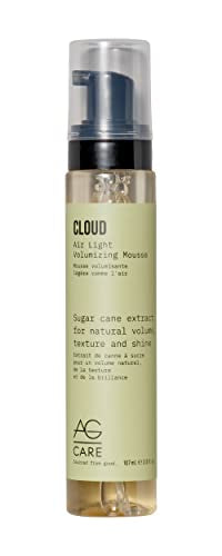 AG Care Cloud Lightweight Hair Mousse with Cane Sugar Extract - Curl Foam Volumizing Mousse for Definition and Lift, 3.6 Fl Oz Bottle