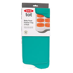 OXO Tot - Baby Food Freezer Tray Set - Freezer Storage Containers - Great for Portioning, Storing and Freezing Baby Food - Mealtime - Teal - 2-Pack