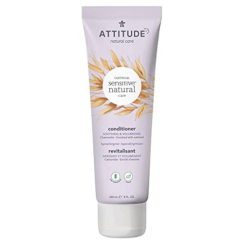 ATTITUDE Soothing and Volumizing Conditioner for Sensitive Skin Enriched with Oat and Chamomile, Hypoallergenic, Vegan and Cruelty-free, 240 ml