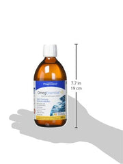 OmegEssential + Vitamin D Liquid Fish Oil Supplement - 1,000 mg EPA + 550 DHA, Orange flavour, 500 ml | All natural, cold water, wild caught