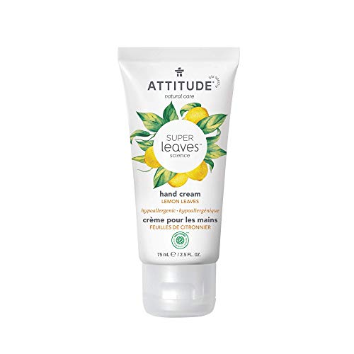 ATTITUDE Hand Cream, EWG Verified, Hypoallergenic, Plant and Mineral-Based Ingredients, Vegan and Cruelty-free Beauty and Personal Care Products, Lemon Leaves, 75 ml