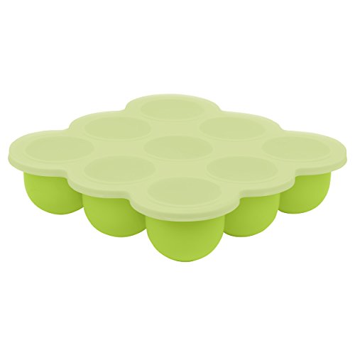 Kushies SILITRAY Silicone Baby Food Storage Container Freezer Tray, Green Citrus