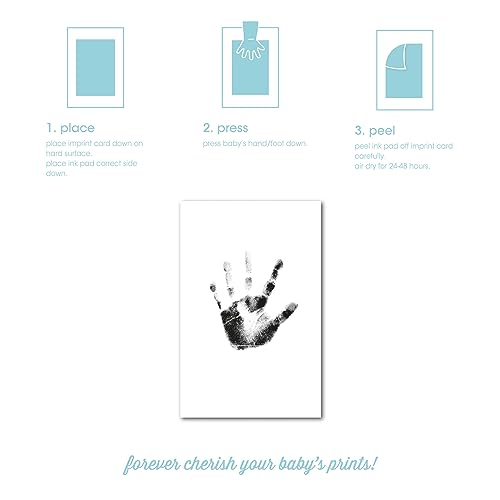 Pearhead Newborn Baby Handprint or Footprint “Clean-Touch” Ink Pad, 2 Uses, Black