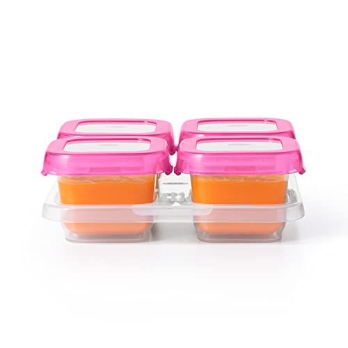 OXO Tot Baby Blocks Food Storage Containers, Pink, 4 oz
