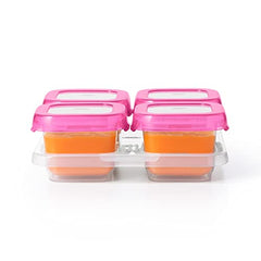 OXO Tot Baby Blocks Food Storage Containers, Pink, 4 oz