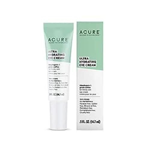 ACURE Ultra Hydrating Eye Cream | 100% Vegan | Intense Moisture for Super Thirsty Skin | Adaptogens & Green Coffee - Deeply Moisturizes | 0.5 Fl Oz