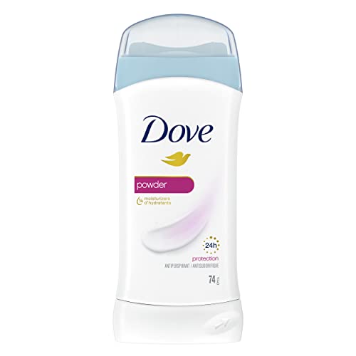 Dove Antiperspirant Stick Powder for 24h protection with 1/4 moisturizers certified Cruelty-Free by PETA 74g