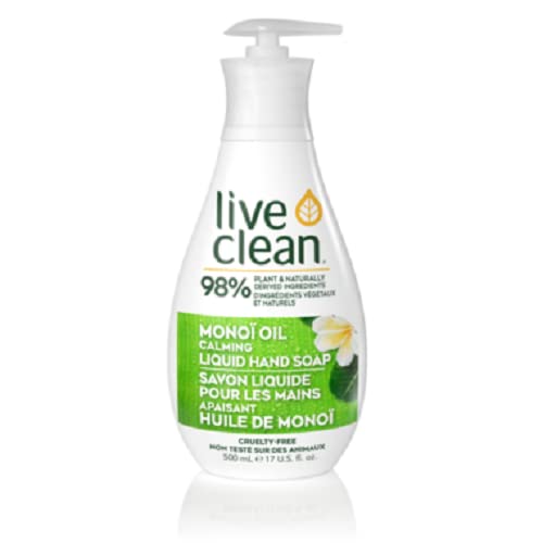 Live Clean Monoi Oil Hydrating Liquid Hand Soap, 500 mL, mint green