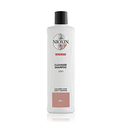 Nioxin System 3 Scalp Cleansing Shampoo with Peppermint Oil, For Color Treated Hair with Light Thinning, 16.9 fl oz