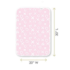 Kushies BABY DELUXE FLAT WATERPROOF CHANGING PAD MAT/LINER - 20" x 30" 100% COTTON FLANNEL UPPER - Pink XO