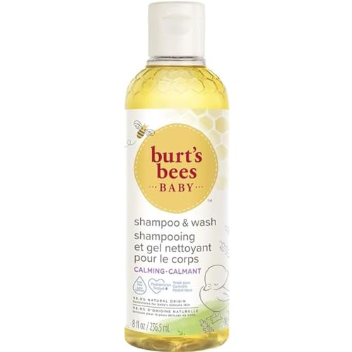 Burt's Bees Baby Calming Shampoo and Wash with Lavender, Tear-Free, Pediatrician Tested, 98.9% Natural Origin, 236.5 ml
