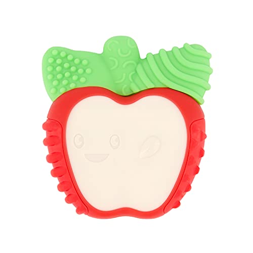 Infantino Lil' Nibblers Vibrating Apple Teether -Sensory Exploration and Teething Relief with Soothing Vibrations and Textures, Red Apple