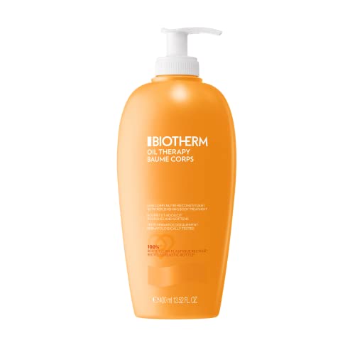 Biotherm Body Lotion, Oil Therapy Baume Corps Replenishing Body Lotion for Dry Skin, 24 Hour Moisturizing Smoothing Body Treatment with Apricot Oil, 400 Ml