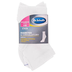 Dr. Scholl's Women's Diabetes & Circulator Socks - 4 & 6 Pair Packs, White, 4-10