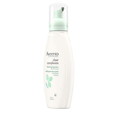 Aveeno Clear Complexion Foaming Cleanser, Acne Face Wash, Salicylic Acid, Soy, Feverfew, Dry Skin & Oily Skin Care, 180mL