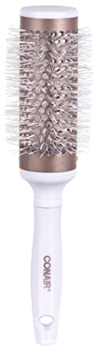 Conair Double Ceramic Thermal Round Blow Drying Brush For Women, Men All Hair Types-Lengths (58778WC -4CT), White