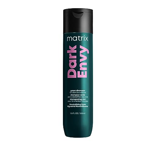 Matrix Shampoo, Dark Envy Color-Depositing Green Shampoo,Neutralizing Red Undertones in Dark Brown or Black Hair, Cleanses and Tones,Cool,Glossy Finish,For Dark Brunette Hair,300ml(Packaging May Vary)