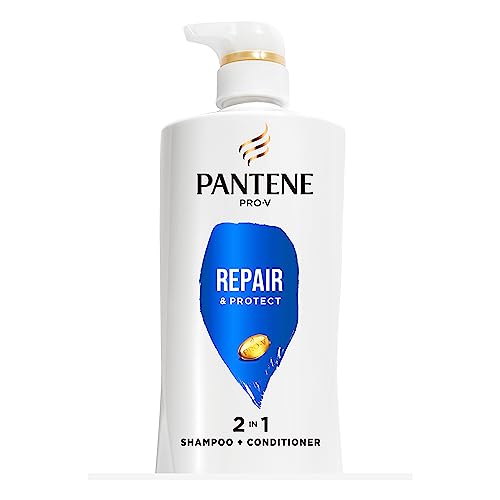 Pantene PRO-V Repair & Protect 2in1 Shampoo + Conditioner,17.9 oz/530 mL, White and Teal