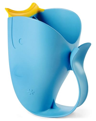 Skip Hop Baby Bath Rinse Cup, Moby Tear-free Waterfall Rinser, Blue